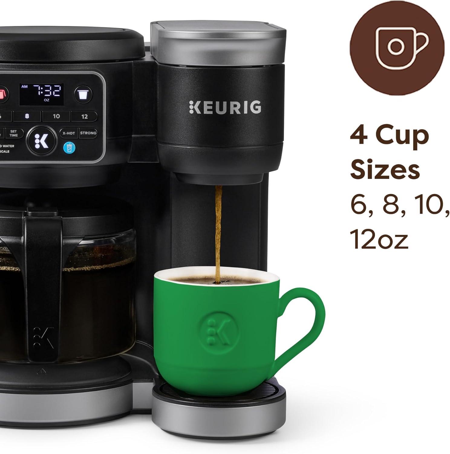 Coffee machine, MultiStream technology, 72-ounce (about 2.0-liter) Removable water tank