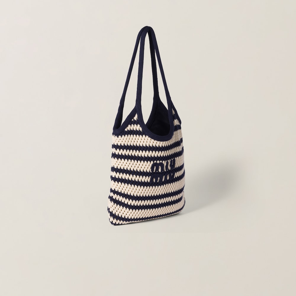 IVY crochet tote bag Blue/White