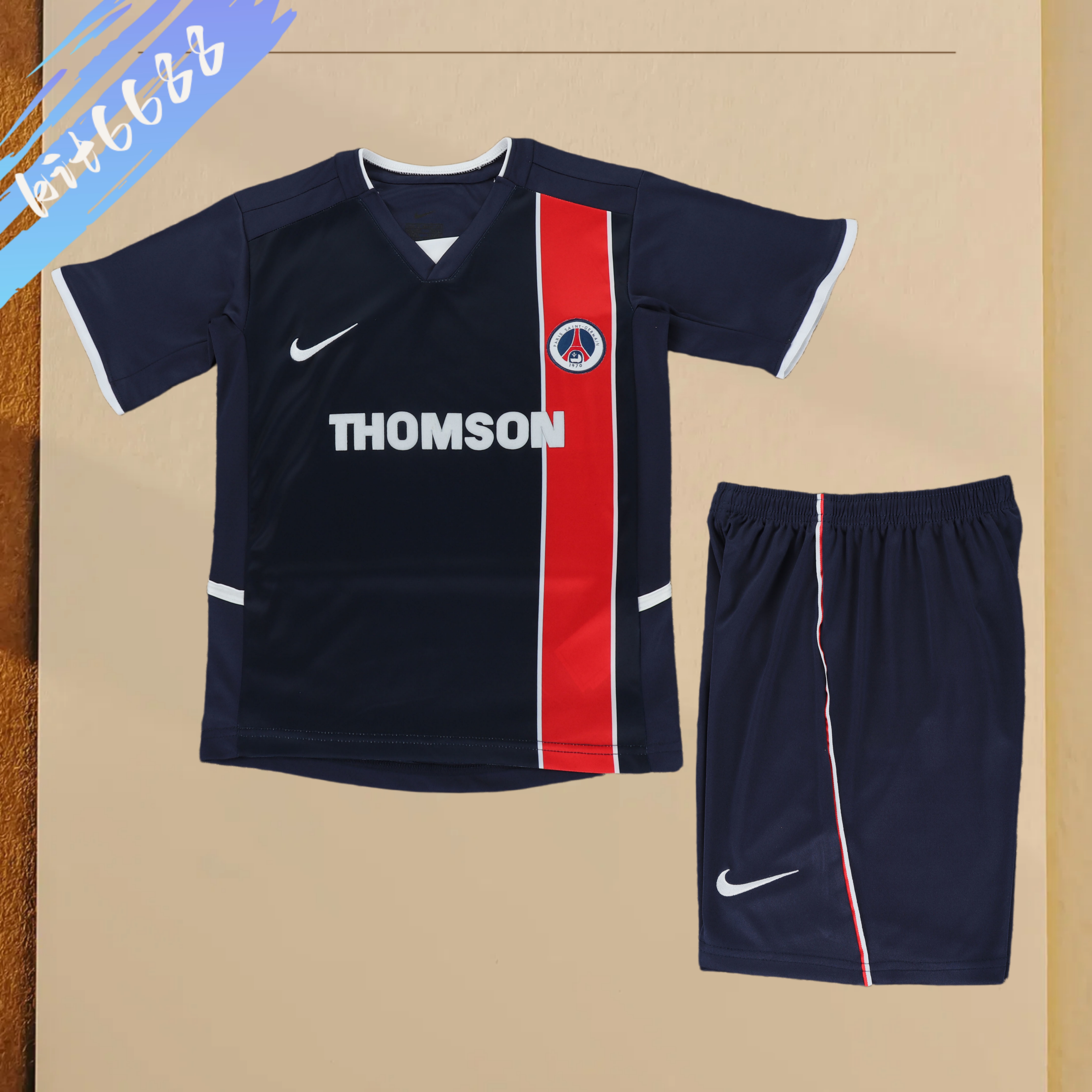 2002/2003 PSG Paris Saint-Germain home Football Shirts（ Kids Kit ）