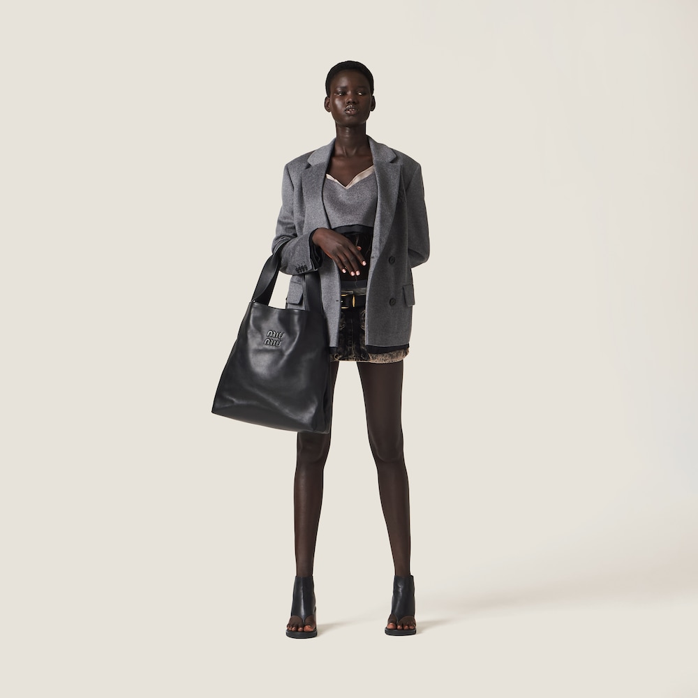 Leather hobo bag Black