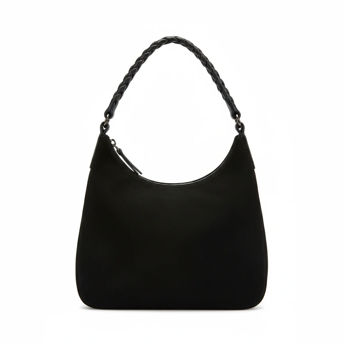 Black Suede Braided Strap