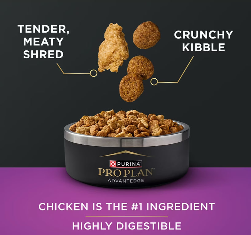 New Product Pro Plan AdvantEDGE Adult 7+ Senior Support+ Shredded Blend Chicken & Rice Formula Dry Dog Food   