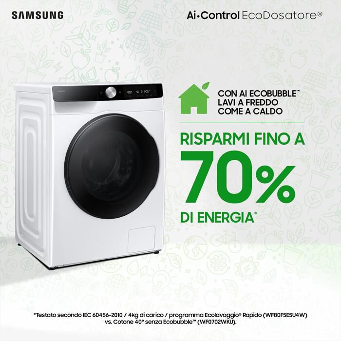 SAMSUNG - Lavasciuga 11/6 Kg WD11DG6B85BKU3 Classe A-bianca con oblò e display nero