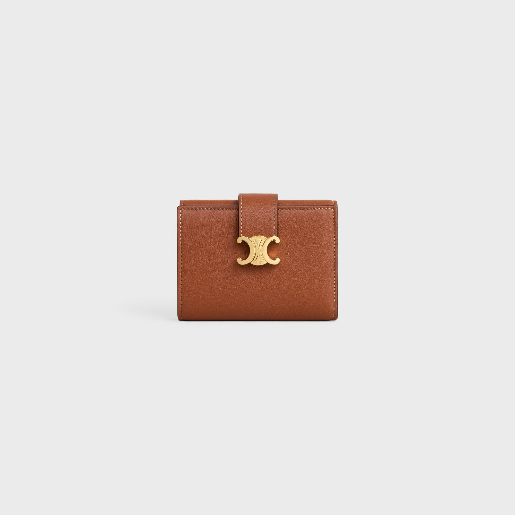 FINE STRAP WALLET NINO IN SUPPLE GRAINED CALFSKIN TAN