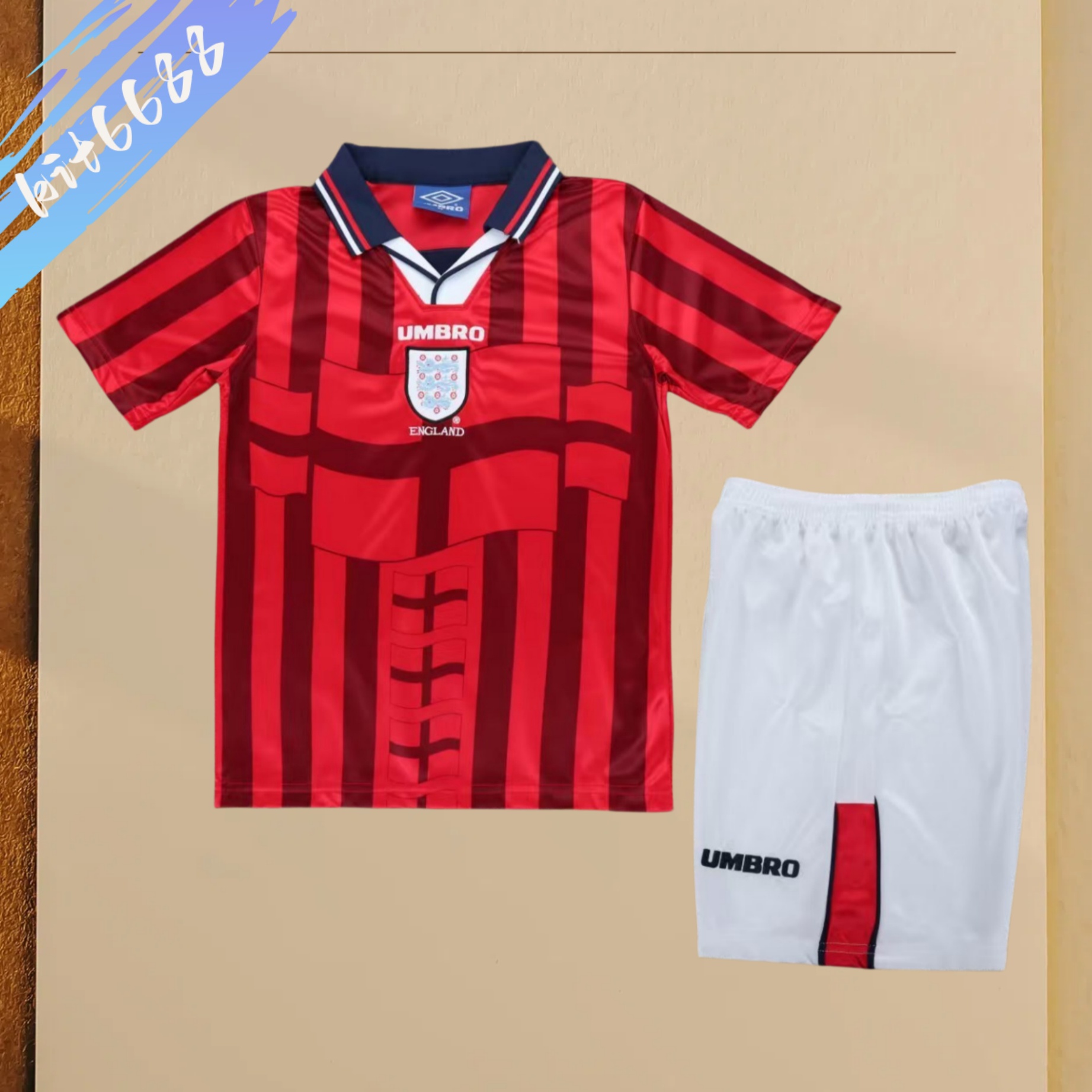 1998 England Away  Retro Football Soccer jerseys Kids suit