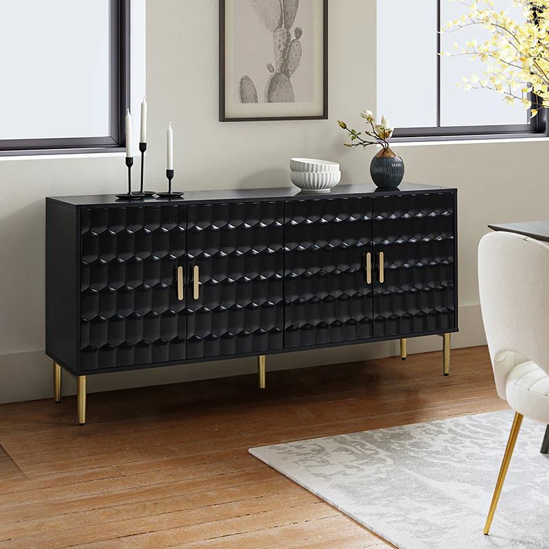 Modern Hexagonal Door Bruno 63 Wide Sideboard with Adjustable Shelves
