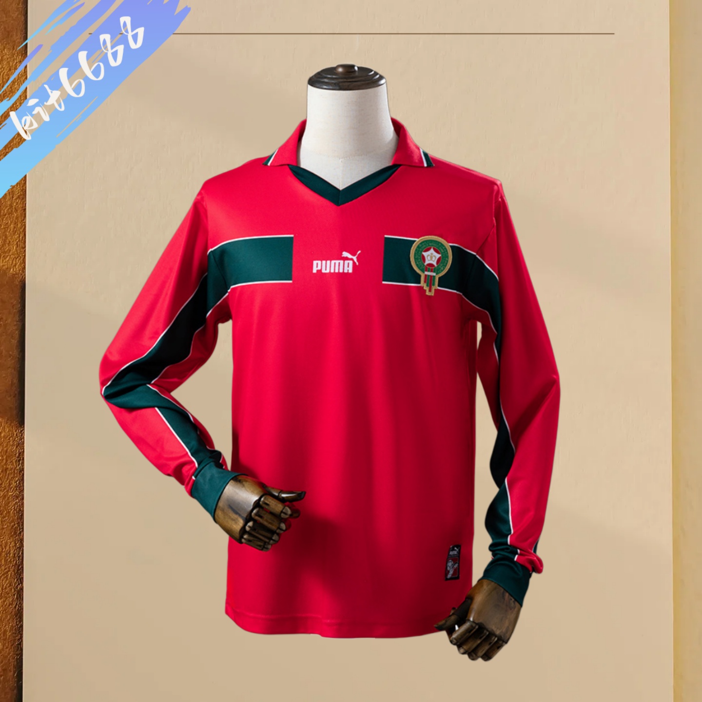 1998 Morocco Away Long Sleeve Retro Football Shirt