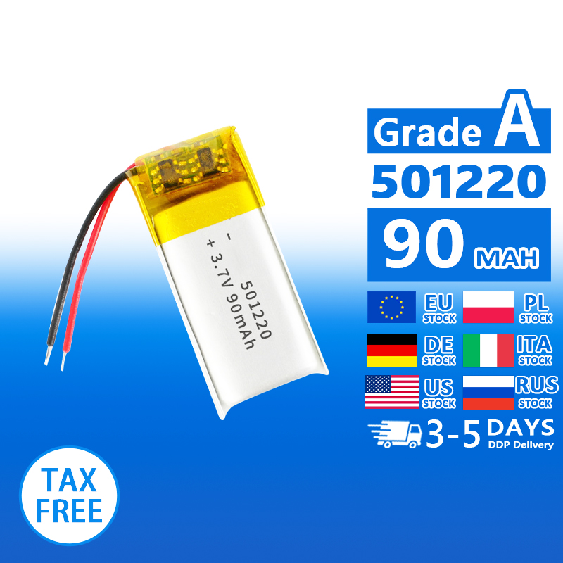 Pouch Lithium Ion Batteries 501220 501225 3.7v 90mAh 120mAh