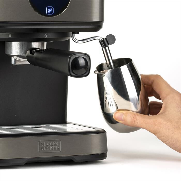 BLACK & DECKER - Macchina da caffè espresso BXCO850E-Grigio anti-impronta