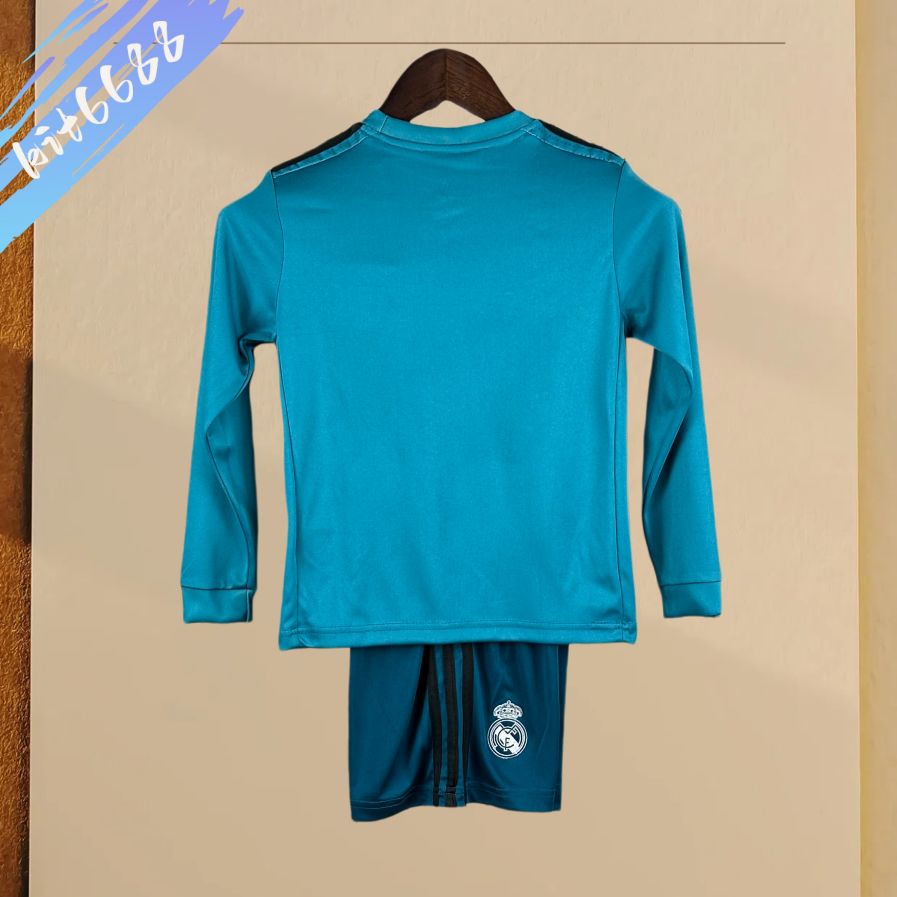 2017/2018 Real Madrid Third Away long sleeves Retro Kids Set