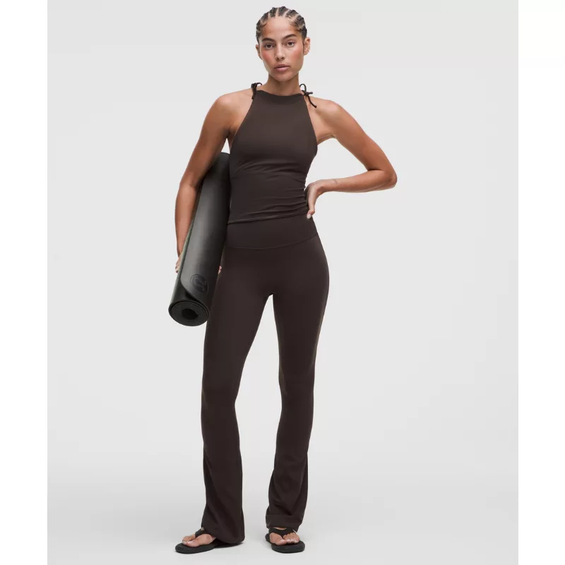 Nulu Satiny-Trim High-Rise Flared Pant
