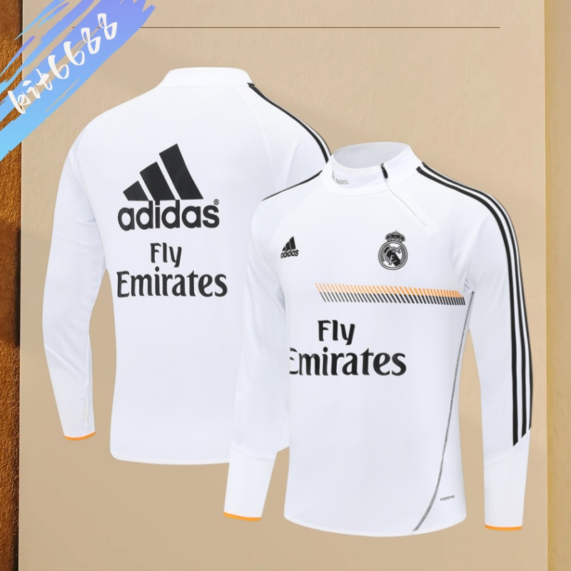 13/14 Real Madrid Retro Training Uniform Long- Sleeve Football Shirt