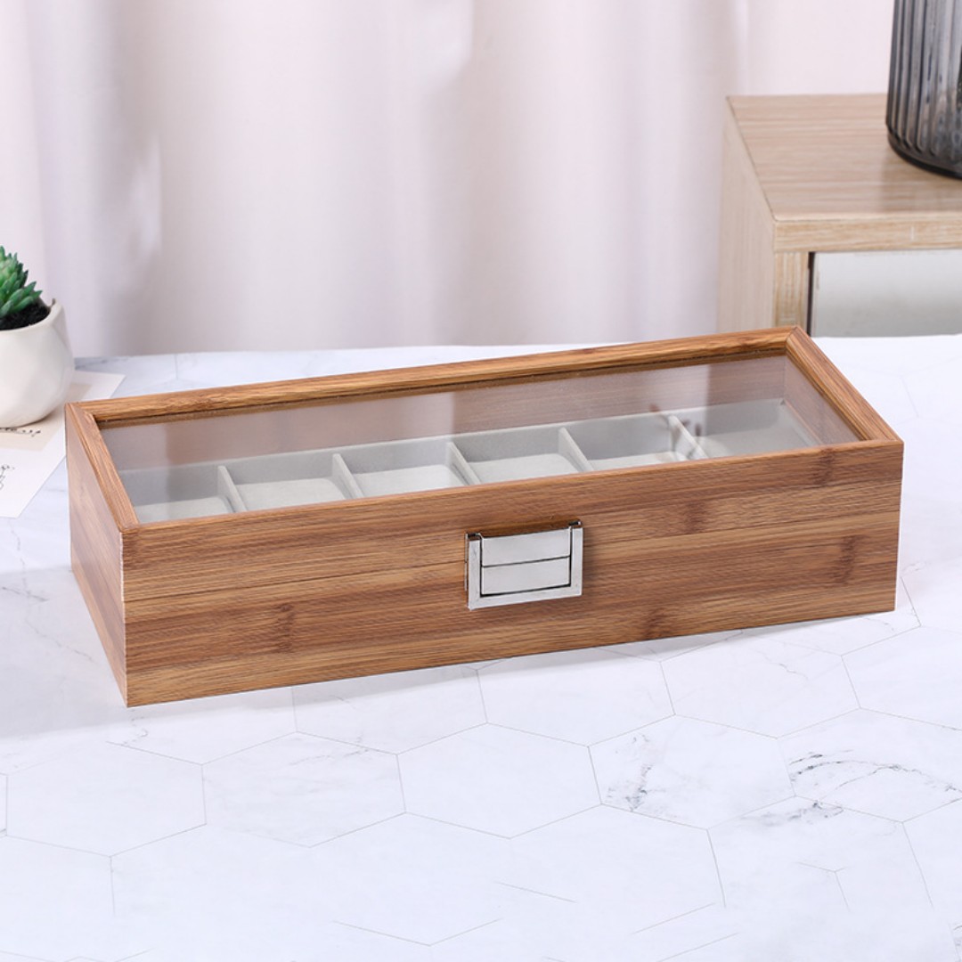 1,2,3,6,10,12 Slot Watch Cases for Men Watch Box with Large Glass Lid Lockable Wood Watch Display Case Watch Organizer Giftable Elegant Watch Holder custom logo