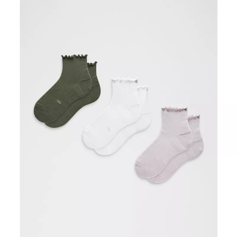 Unisex Power Stride Ankle Socks 3 Pack Lettuce Edge