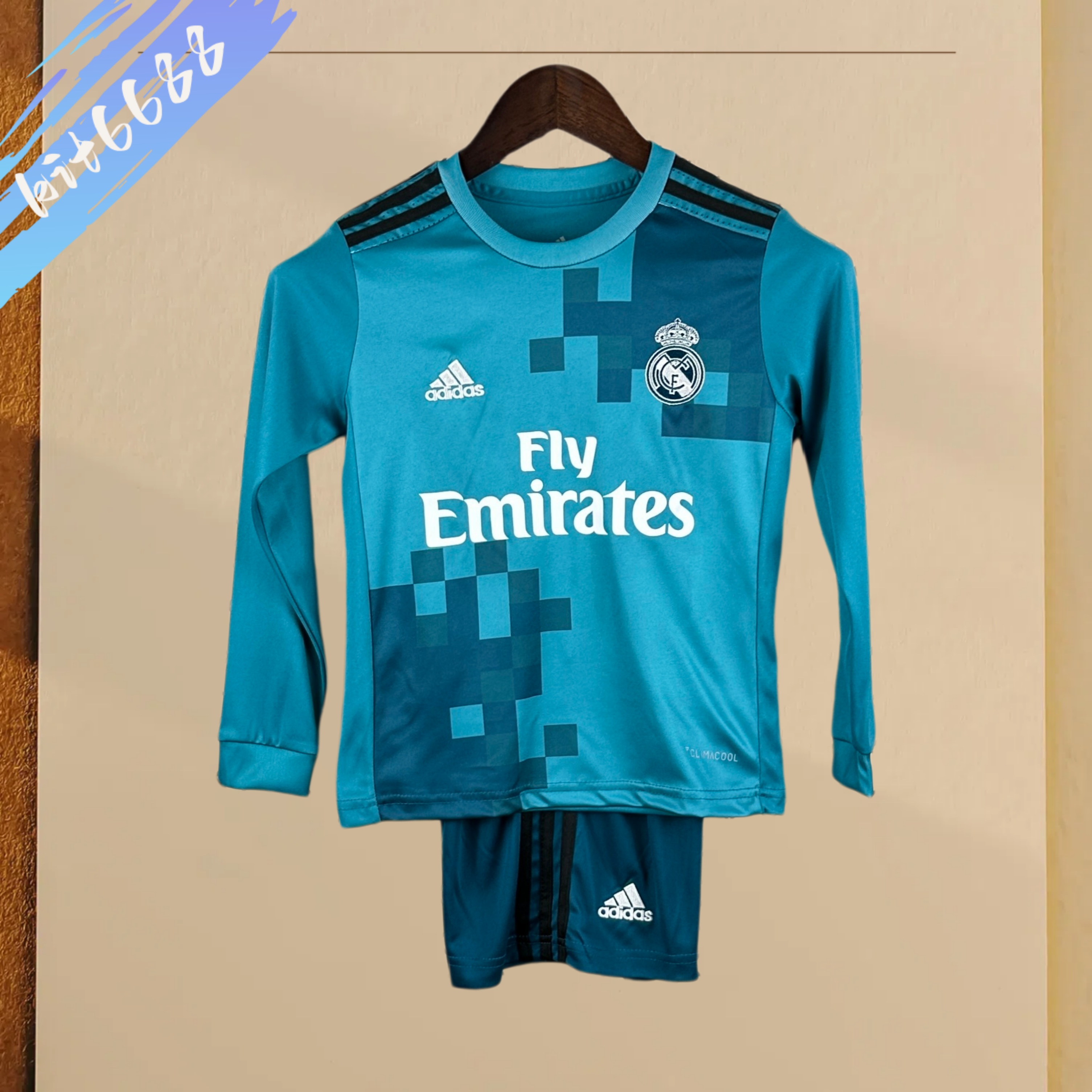 2017/2018 Real Madrid Third Away long sleeves Retro Kids Set