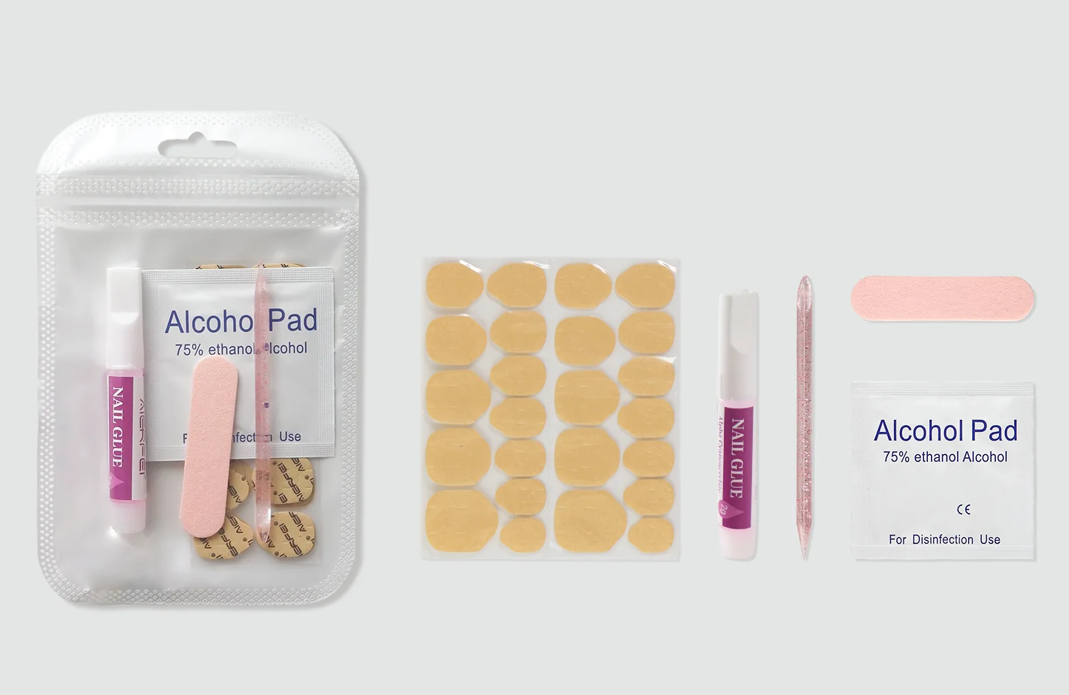 Custom accessory packaging for press-on nail kits