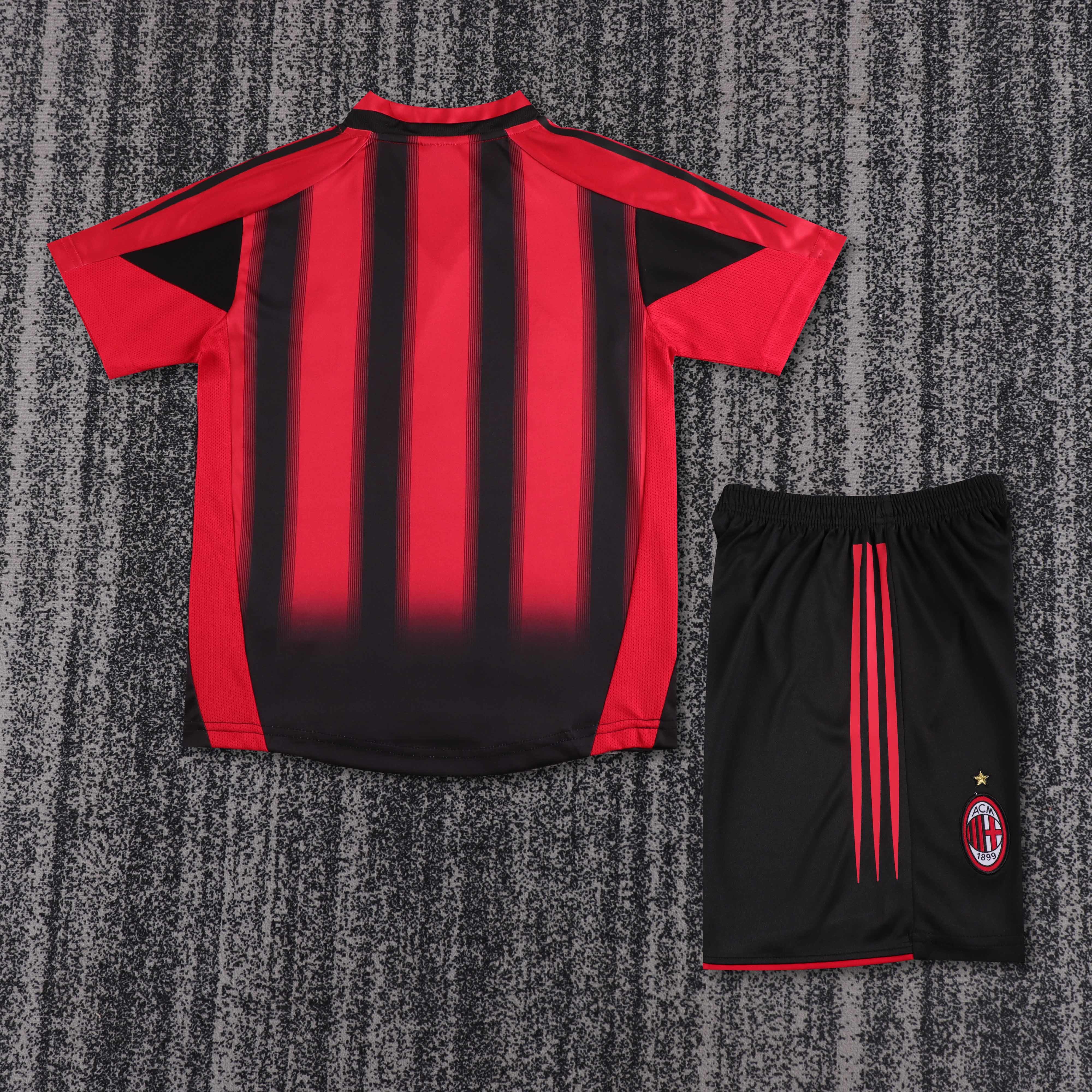 2004/2005 AC Milan home Retro Football Jersey (Kids Kit)