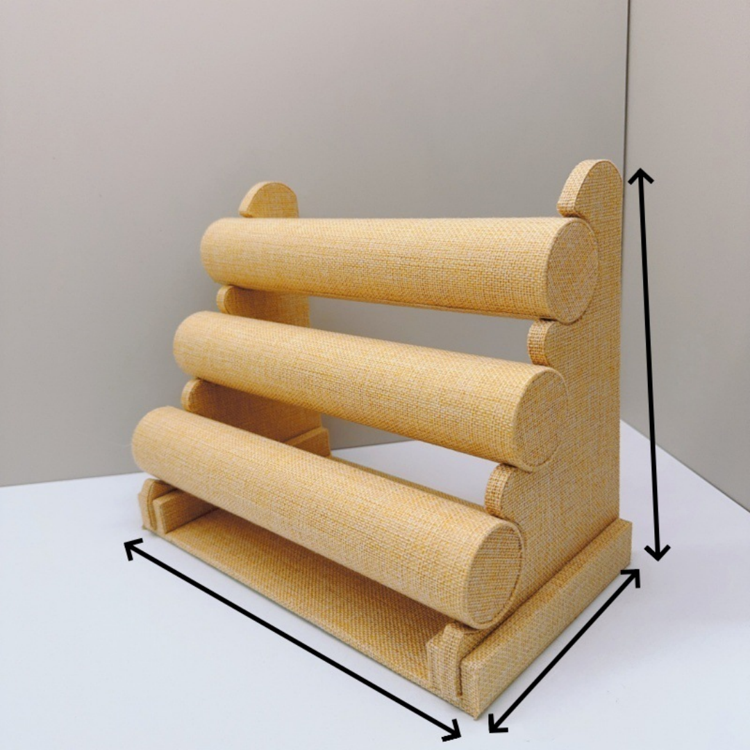 Velvet Fabric Bracelet Stand Jewelry Display Rack Watch Bracelet Holder Display Stand Jewelry Packaging Rack Three-Tier Bracelet Display custom logo