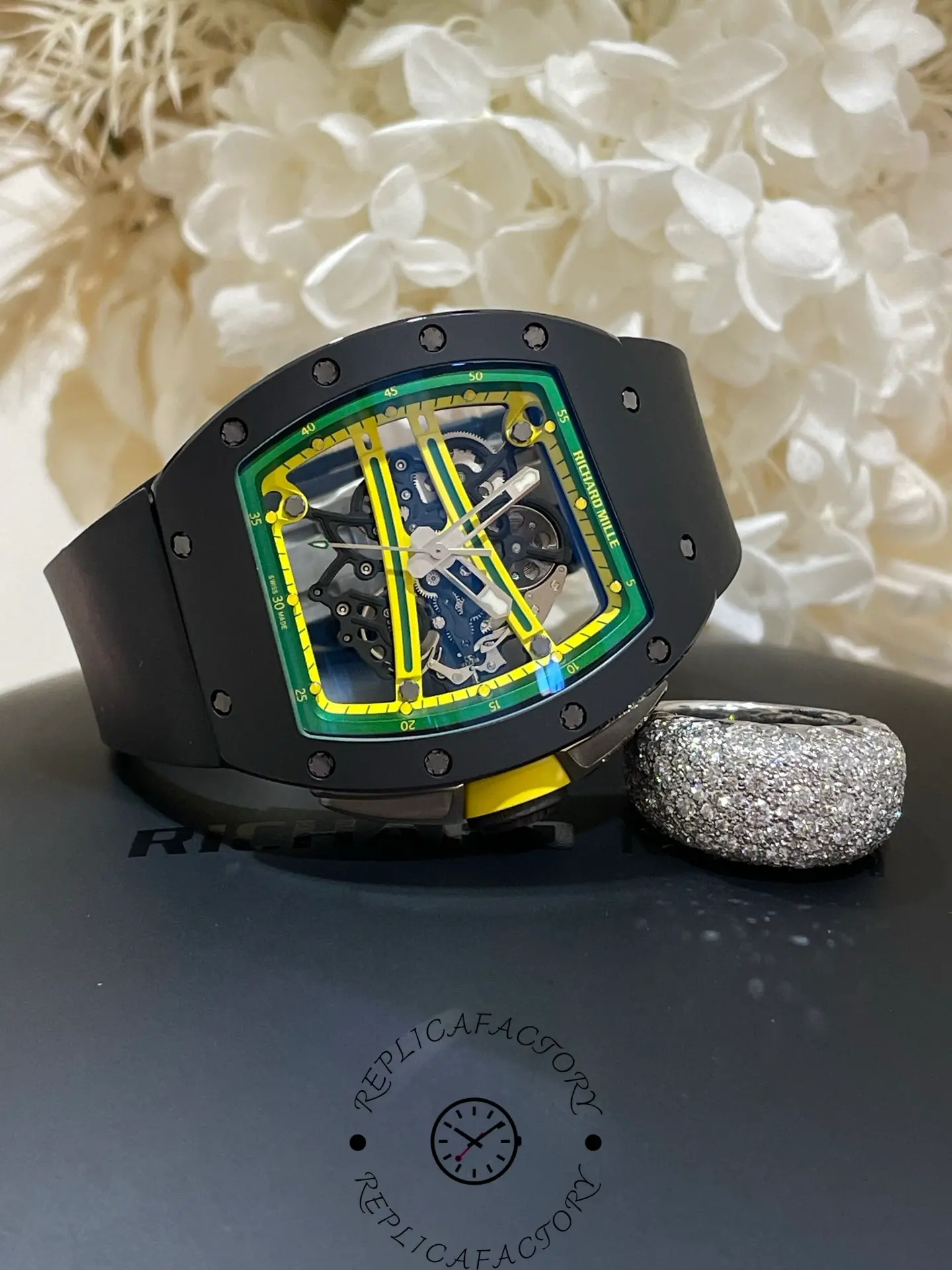 1:1 Clone Richard Mille RM 061 01 Carbon Skeletonized