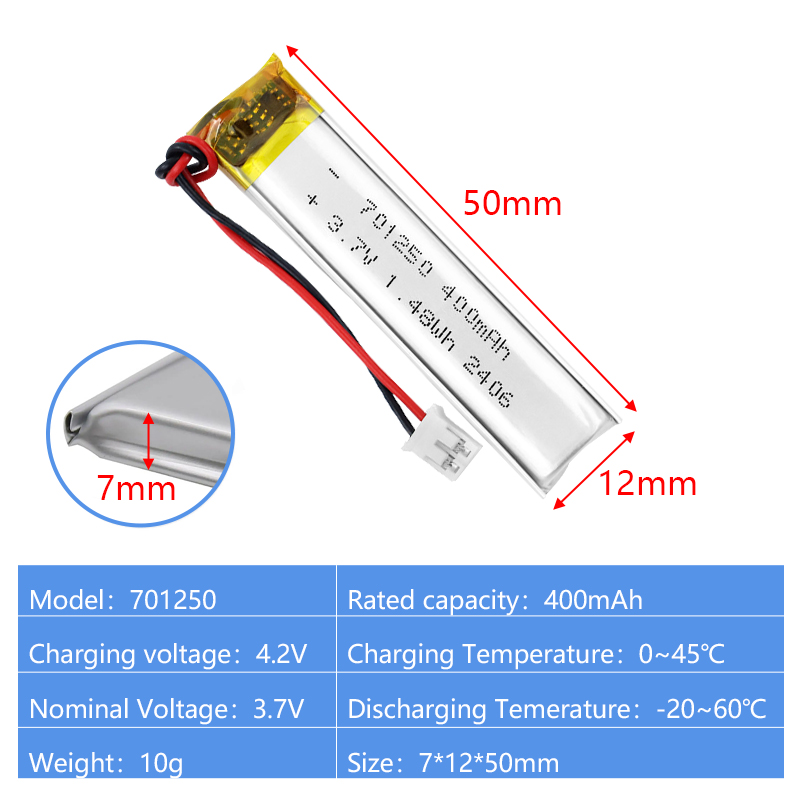 Pouch Lithium Ion Batteries 701225 701230 3.7v 160mAh 230mAh
