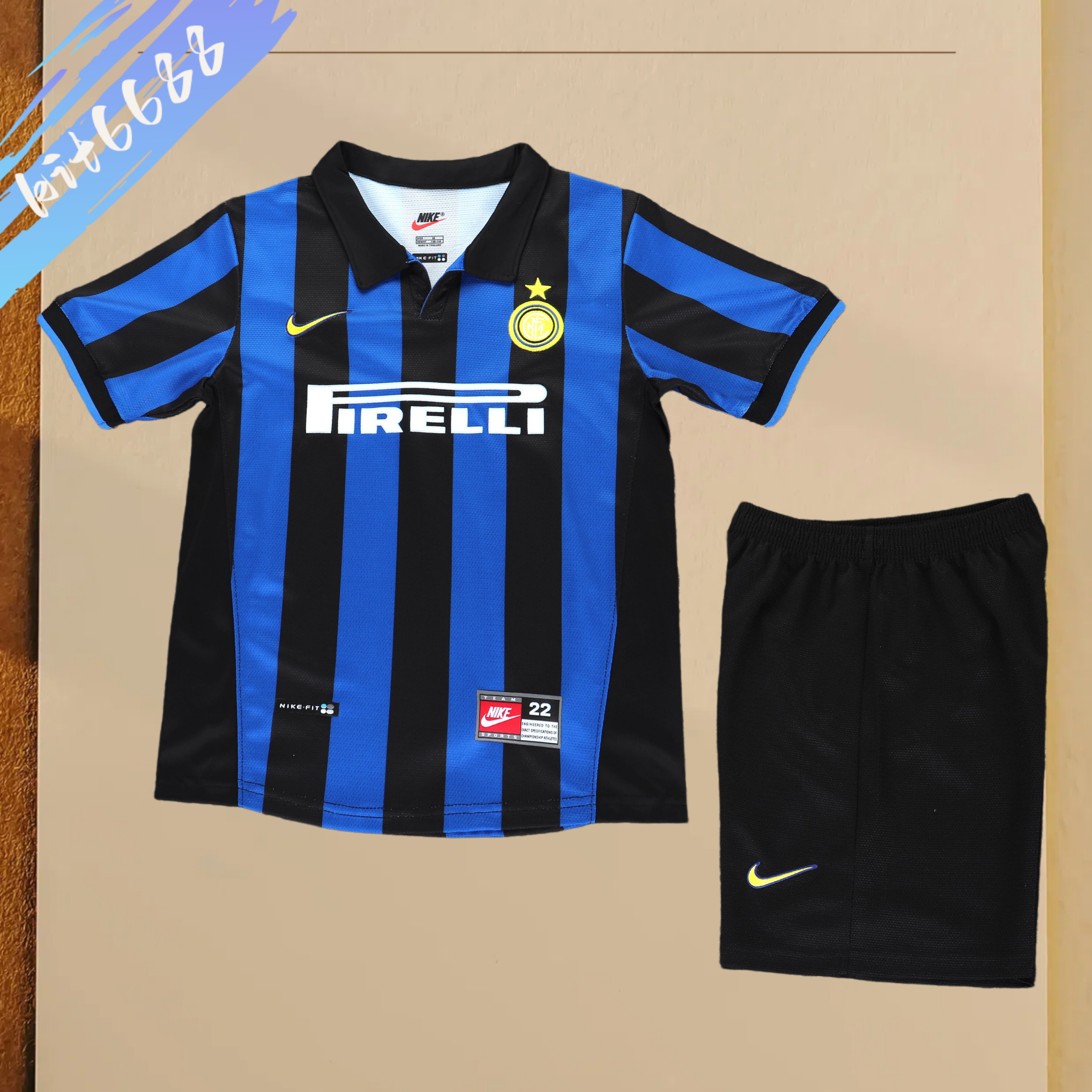 1998/1999 Inter Milan home Retro Football Shirt Kids Kit