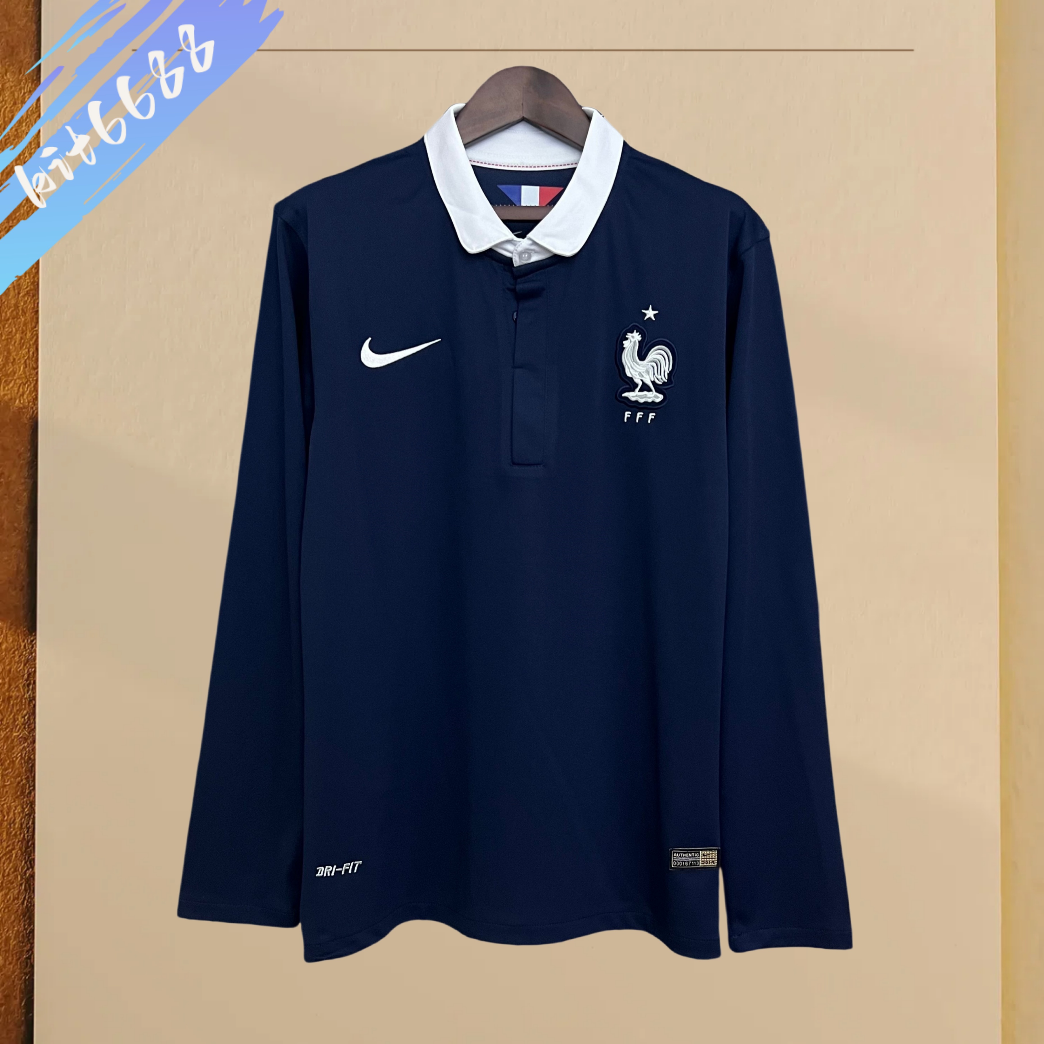 2014 France Home long Retro Football Shirt