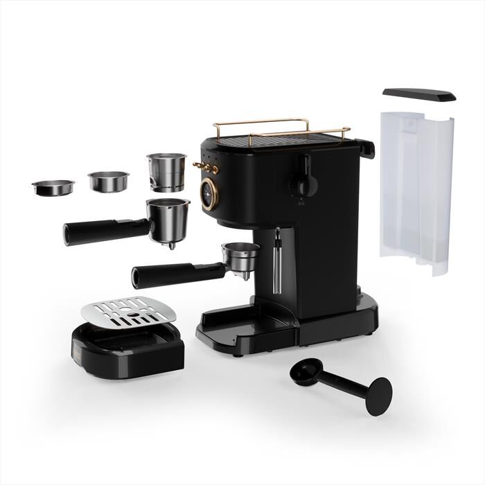 PRINCESS - MACCHINA CAFFE' ESPRESSO 3 IN 1-Nero / Acciaio-Plastica