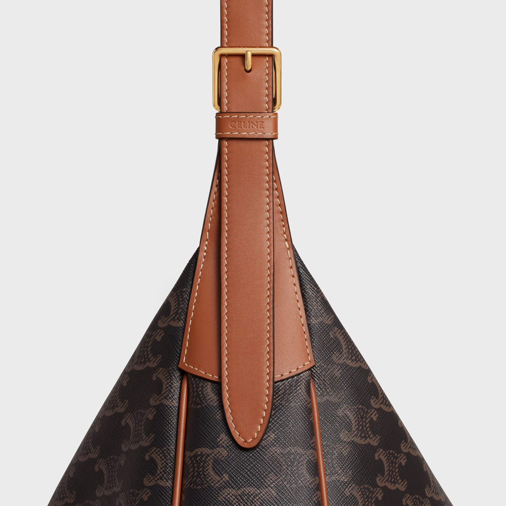 MEDIUM HELOÏSE BAG IN TRIOMPHE CANVAS AND CALFSKIN TAN