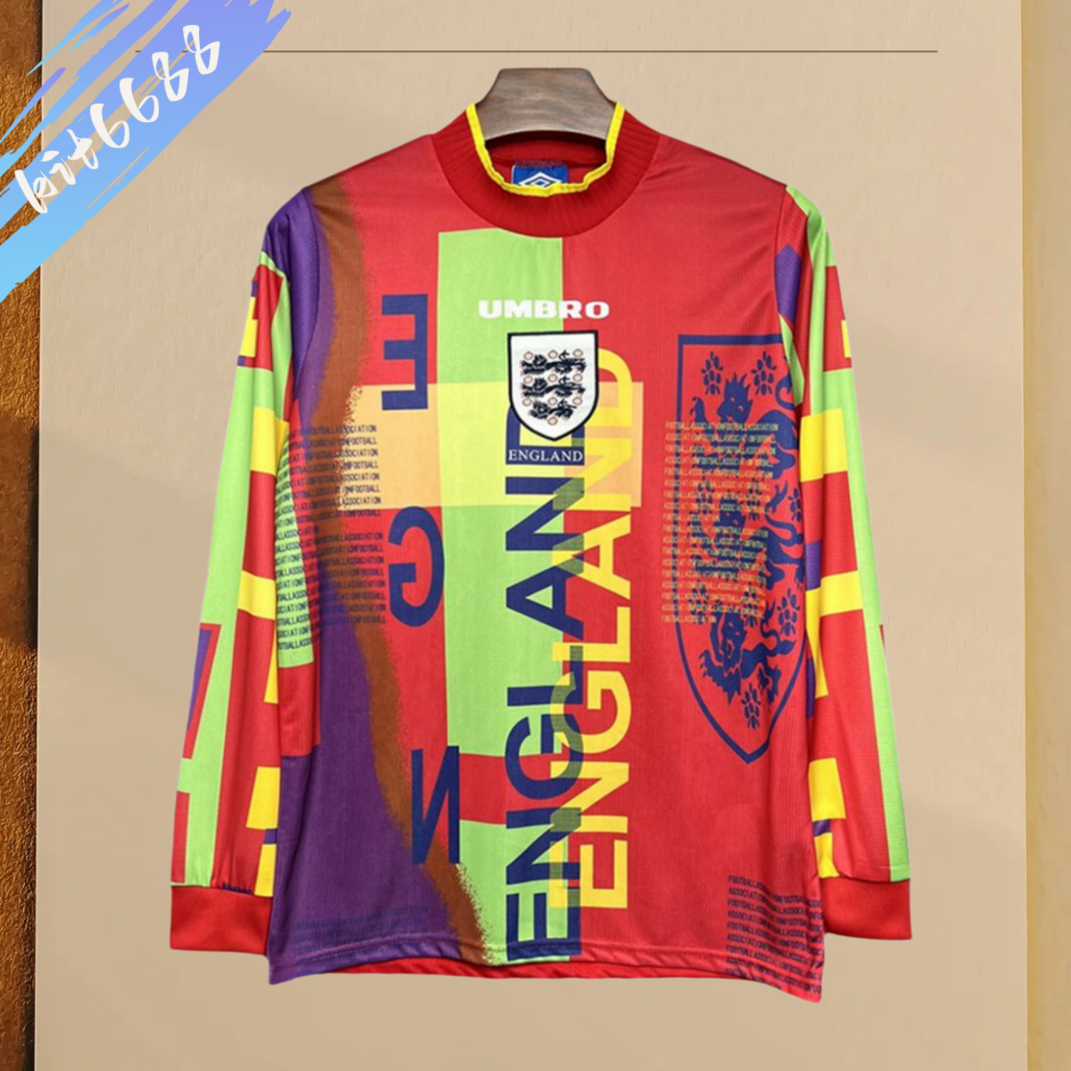 1995/1996 England Goalkeeper Retro Long Sleeved Football Shirt
