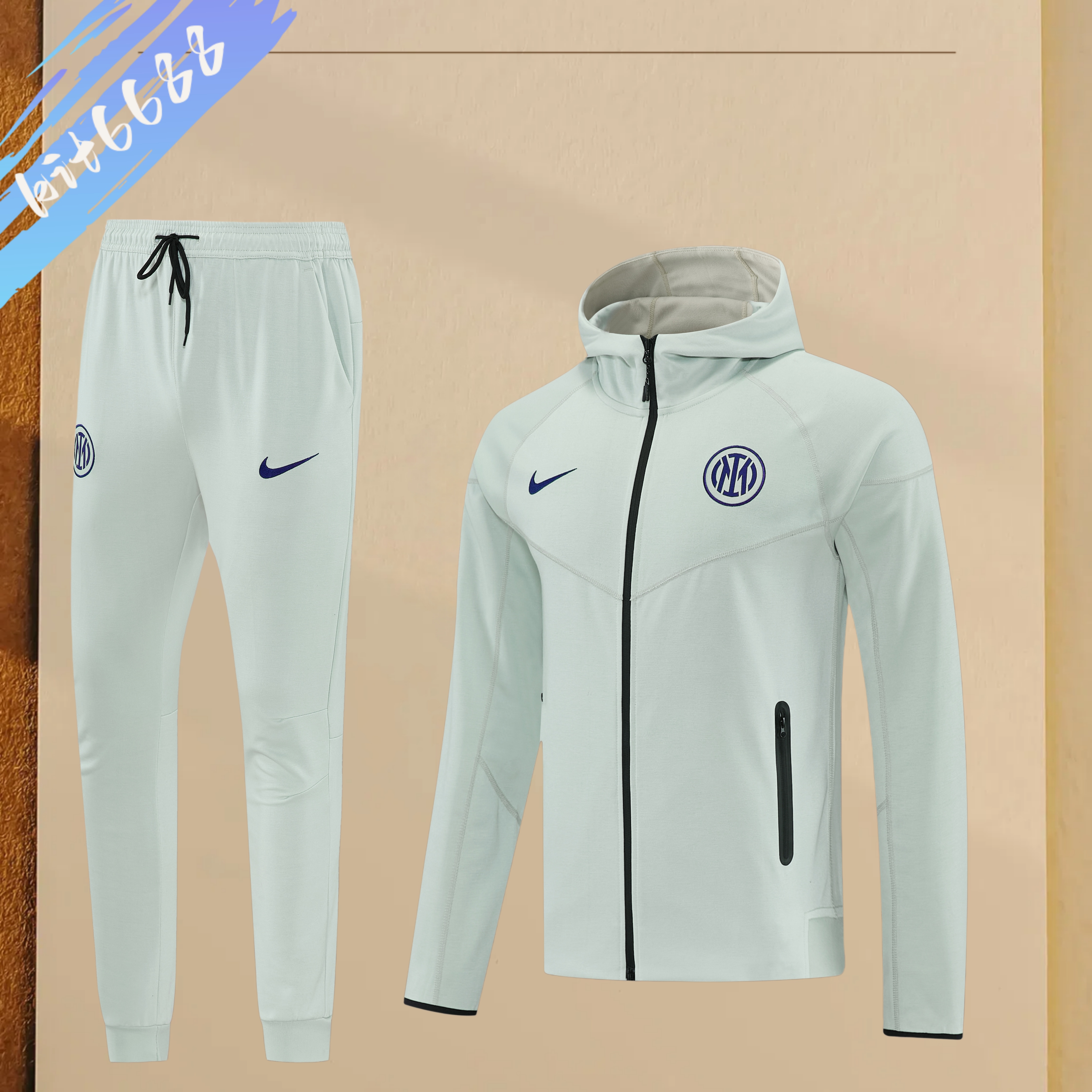 26/27 Inter Milan hoodie Full Zipper Training Suit (Adult Set)
