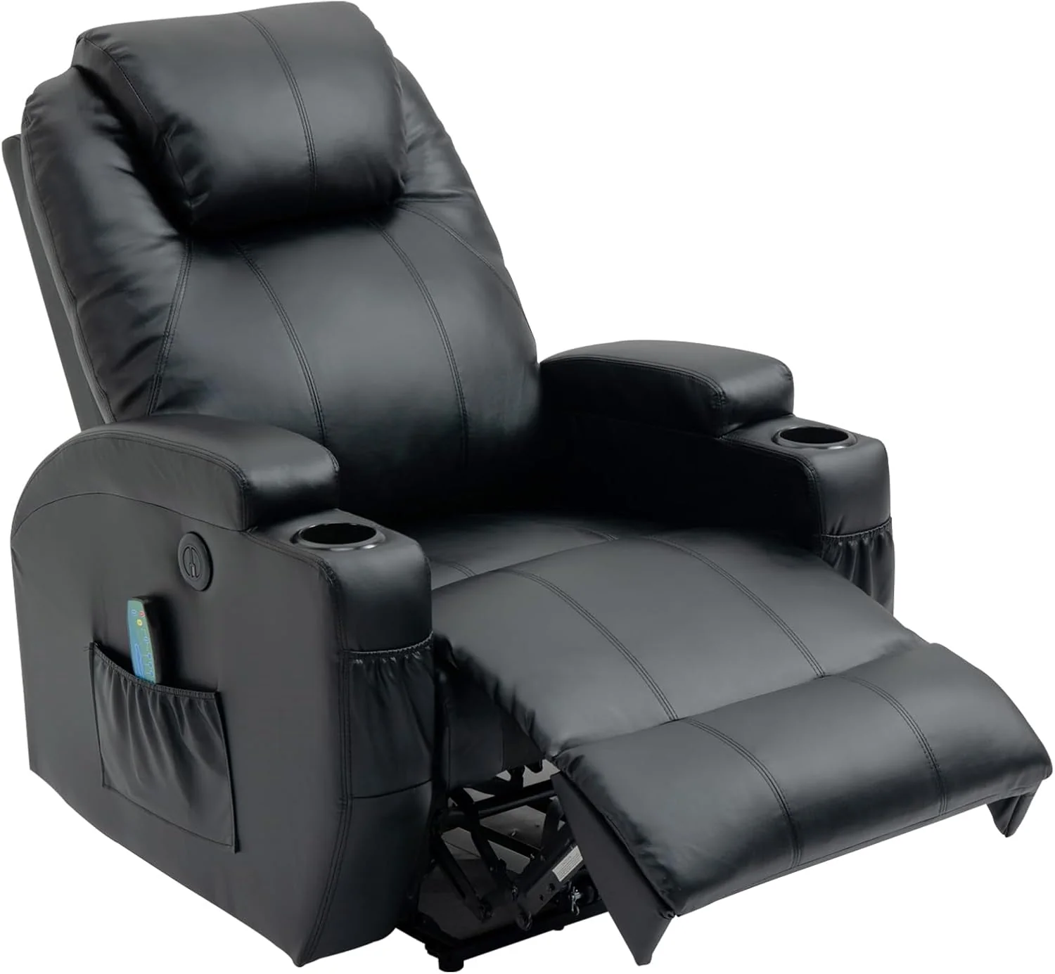 TV armchair. relaxation armchair. massage armchair. heating and vibration. remote control 360° rotation lever. black