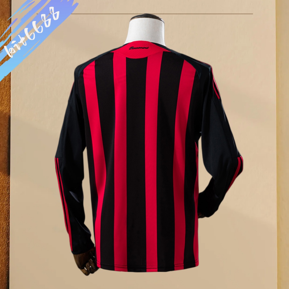2008/2009 AC Milan home Retro Long Sleeve Football Shirt