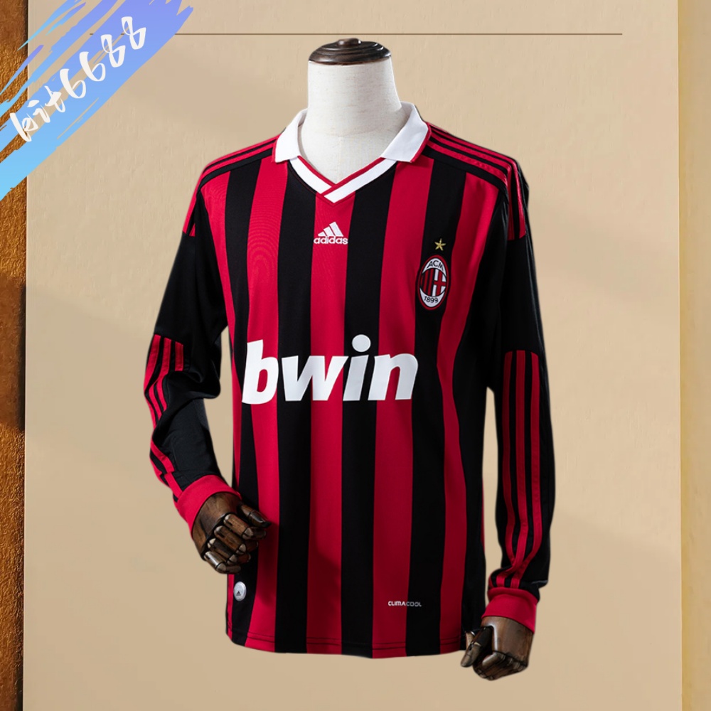 2009/2010 AC Milan home Retro Long Sleeve Football Shirt