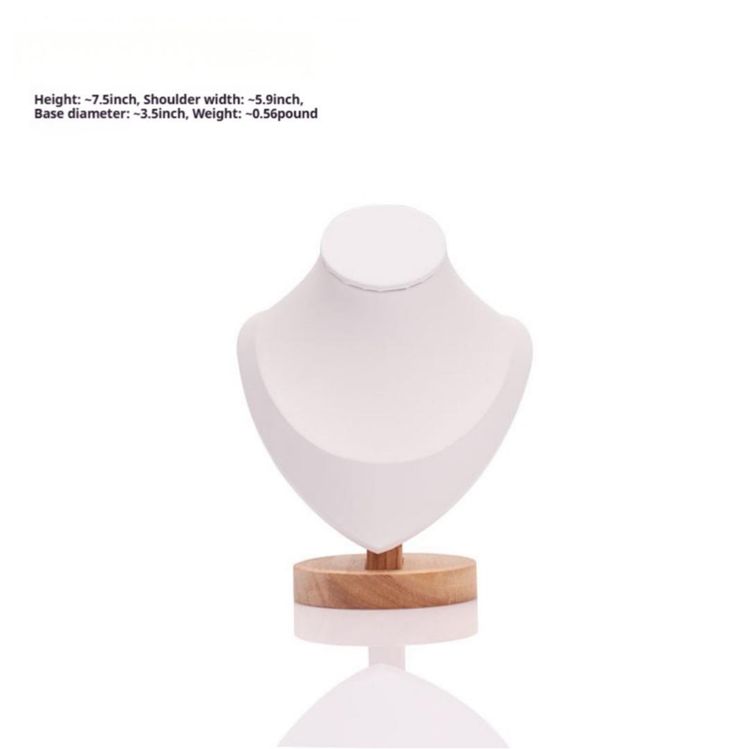 Solid Wood Necklace Display Stand Bracelet Pendant Jewelry Display Rack Mannequin Neck Counter Display Prop custom logo