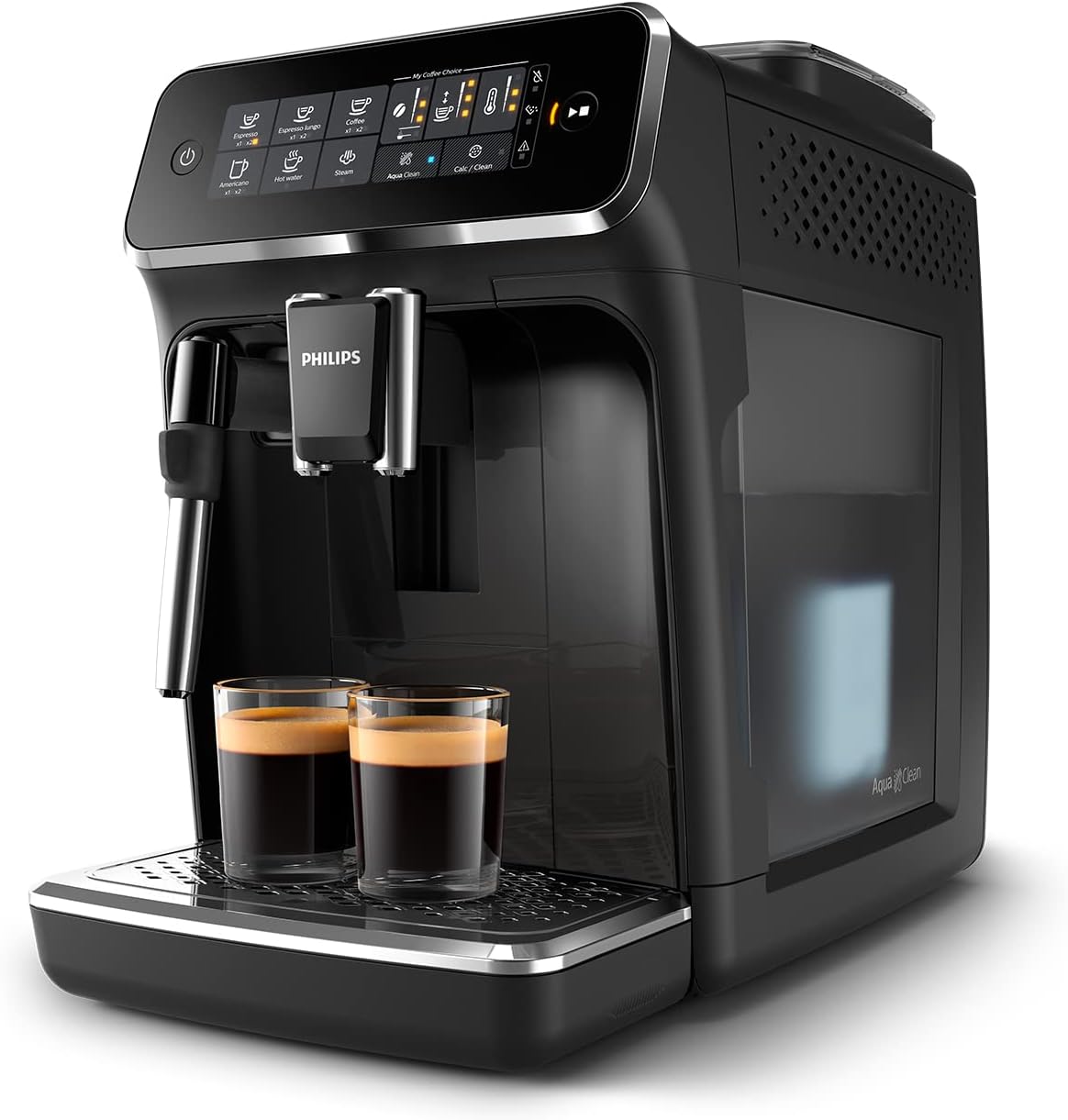PHILIPS 3200 Series Fully Automatic Espresso Machine - Classic Milk Frother. 4 Coffee Varieties. Intuitive Touch Display. Black. (EP3221/44)