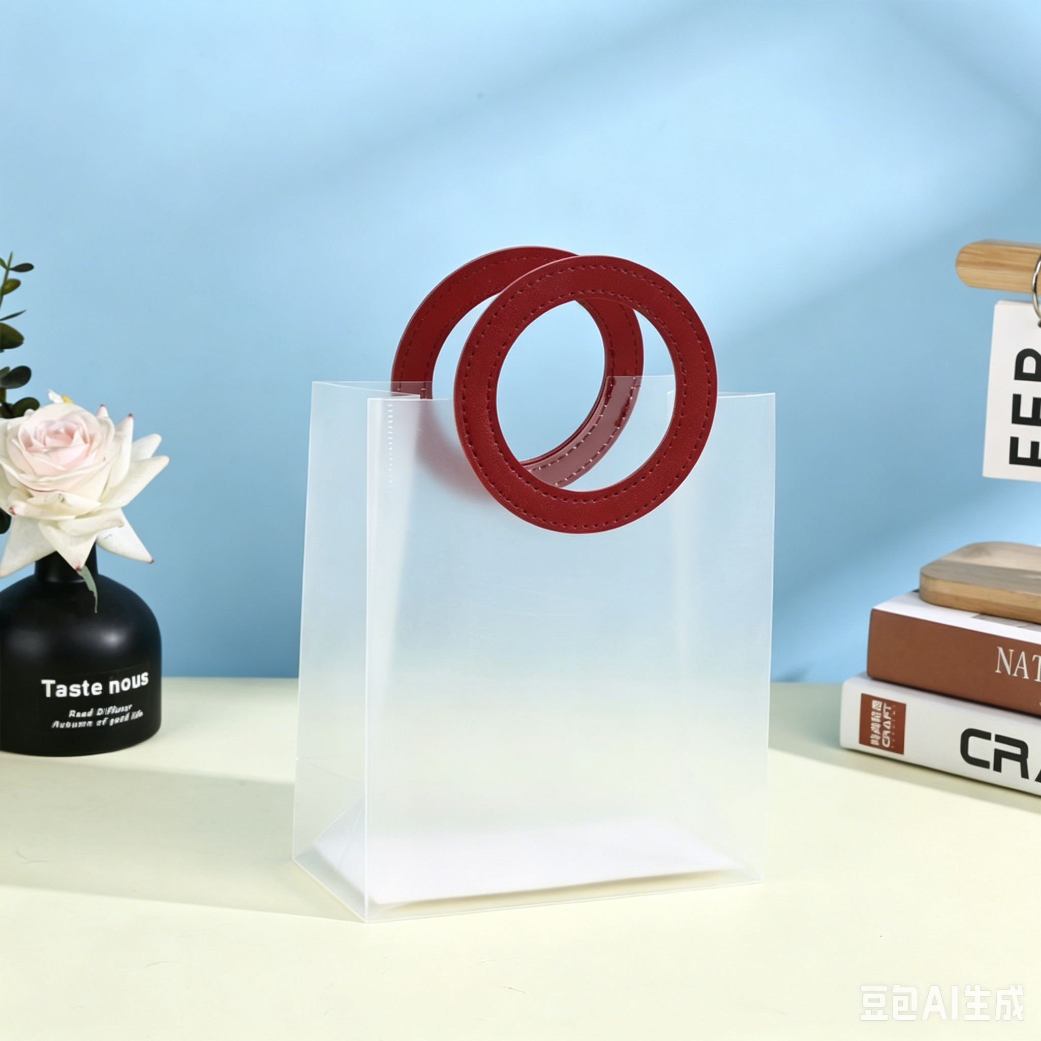 PP Frosted Transparent Handheld Gift Bag, Plastic Festival Souvenir Bag, Wedding Candy & Flower Tote Bag, Custom Logo Packaging Bag, In Stock Wholesale