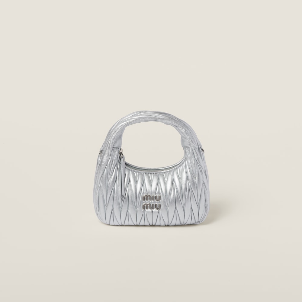 Wander matelassé nappa leather hobo bag Silver