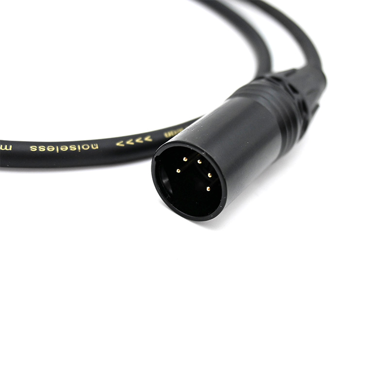 1m IP65 5 Pin DMX Lighting Control Cable 110 Ohm TR320-1-BLK