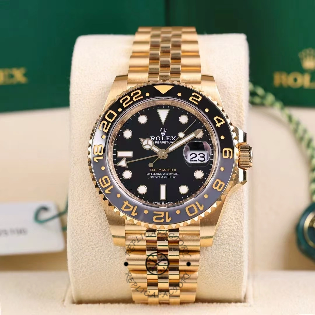 Rolex GMT Master II 40mm m126718grnr 0001 Oyster Bracelet Black Dial Mens Replica Watch