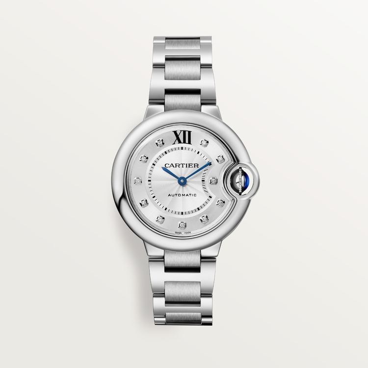 Ballon Bleu de Cartier watch Silver guilloché dial 33 mm