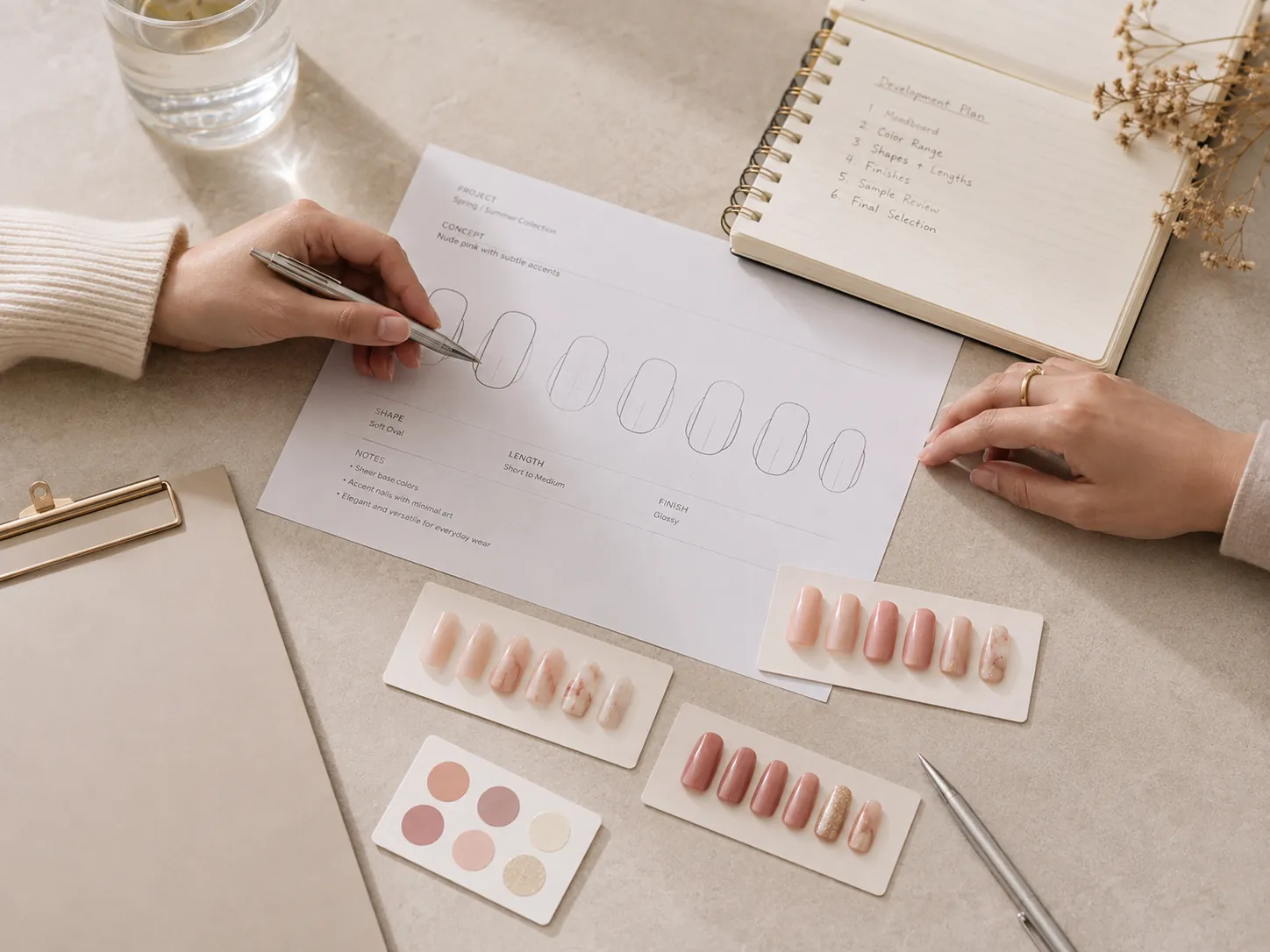 Press on nail design brief and sample planning