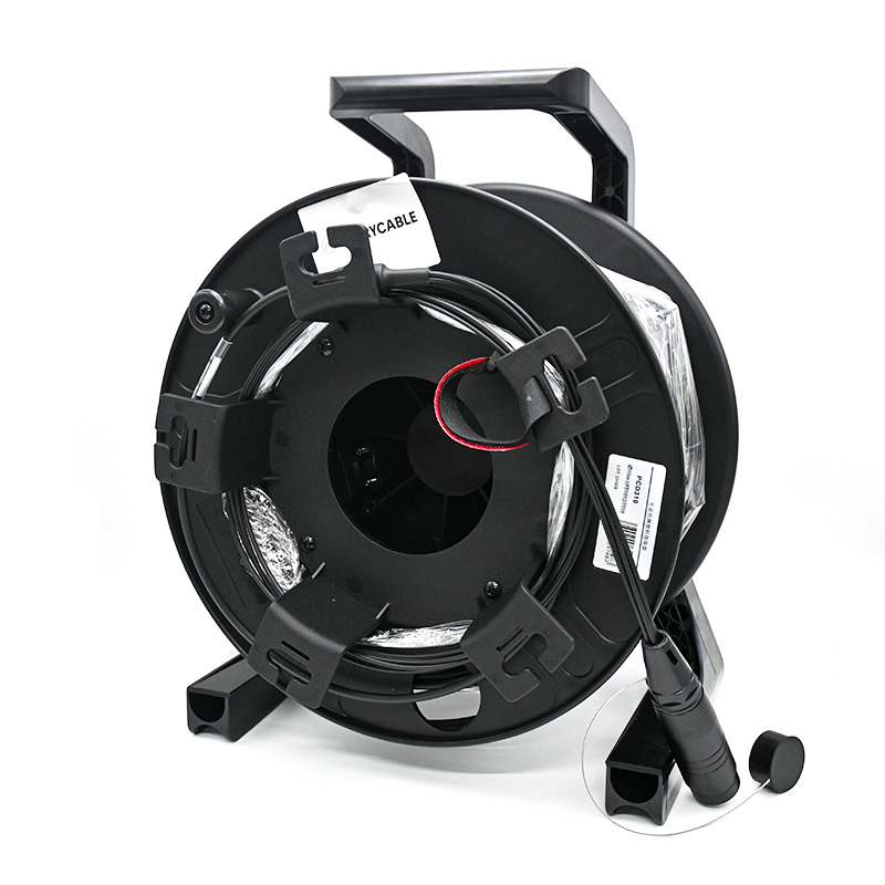 4 Core Armored Single Mode Fiber Optic Cable Reel - Plug with Protective Caps - Tourystage
