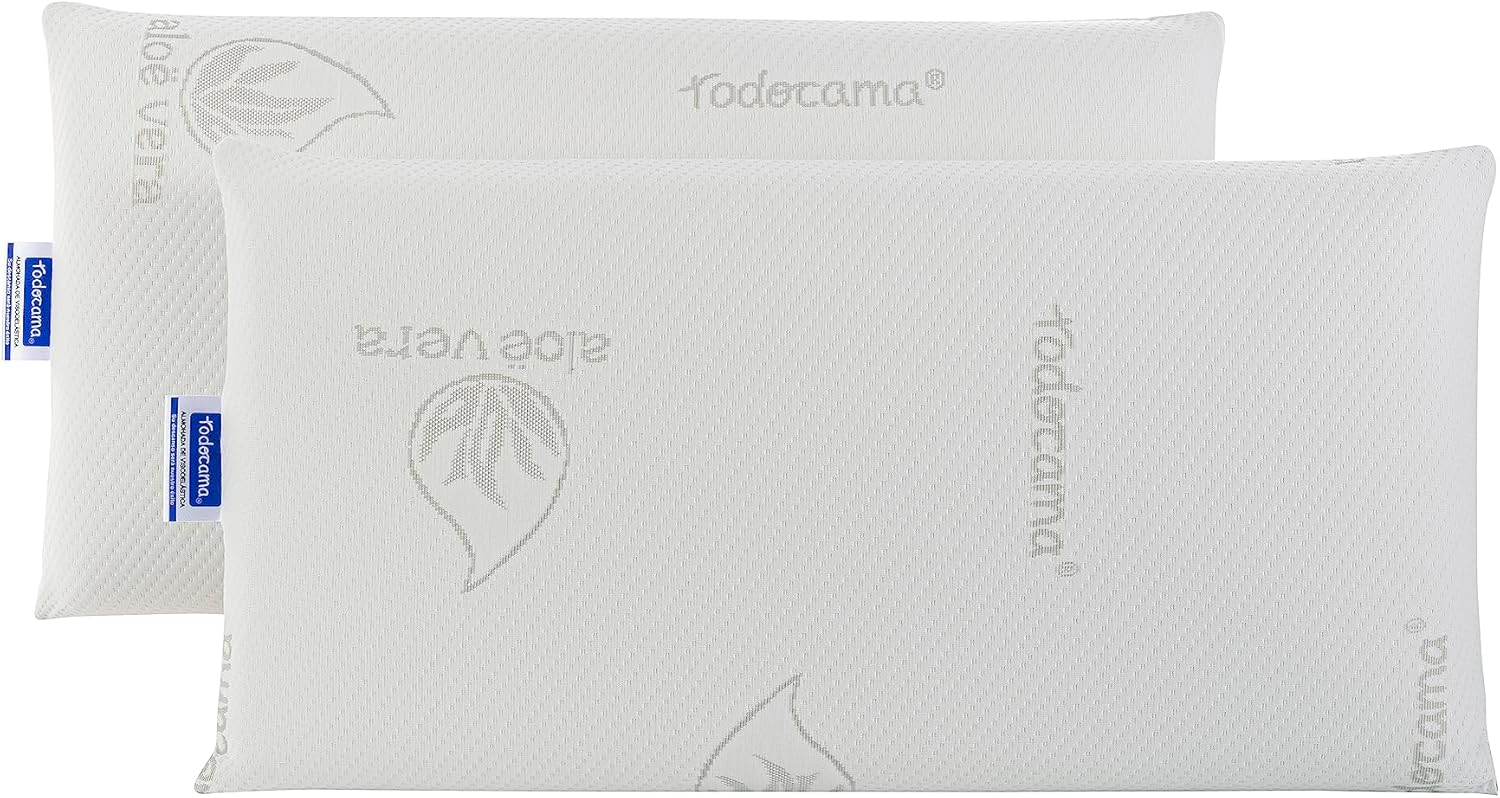 Todocama Aloe Vera Memory Foam Pillow (Pack of 2 Units - 70 cm)