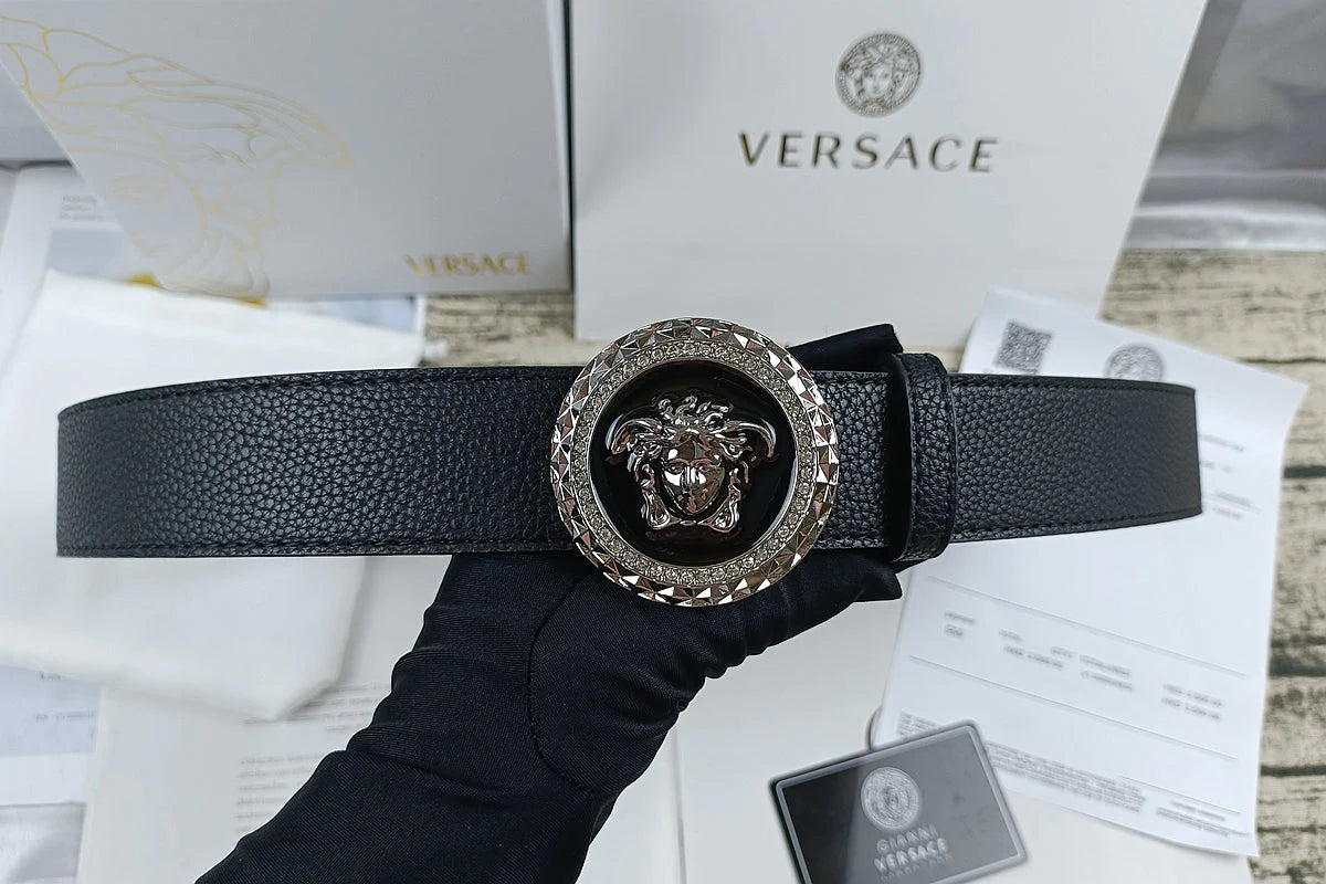 4 Colors lion head double-sided lychee pattern belt