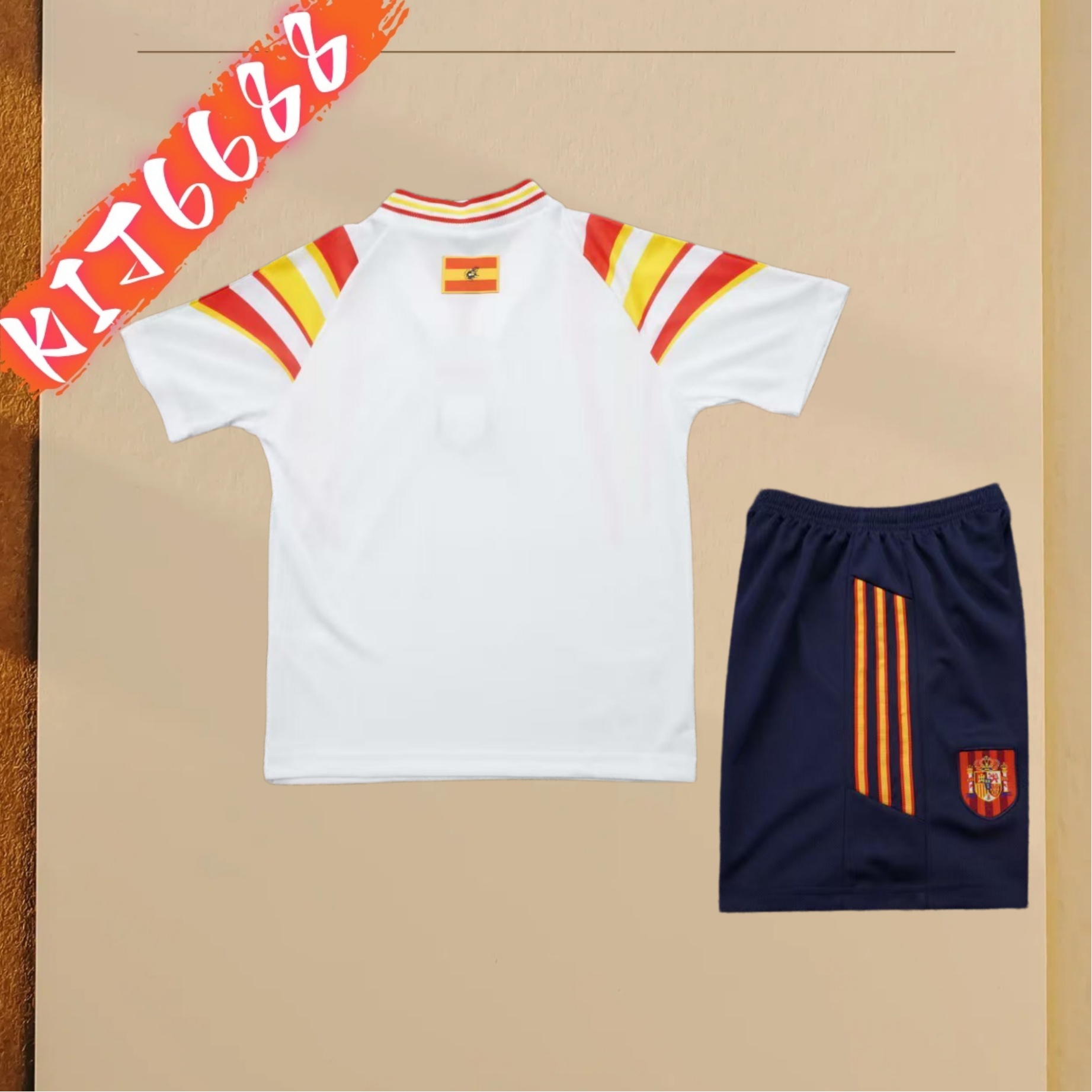 1996 Spain Third Away Retro Football Shirt  Kids Kit