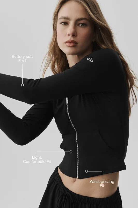 Alosoft Finesse Full Zip Fitted Hoodie