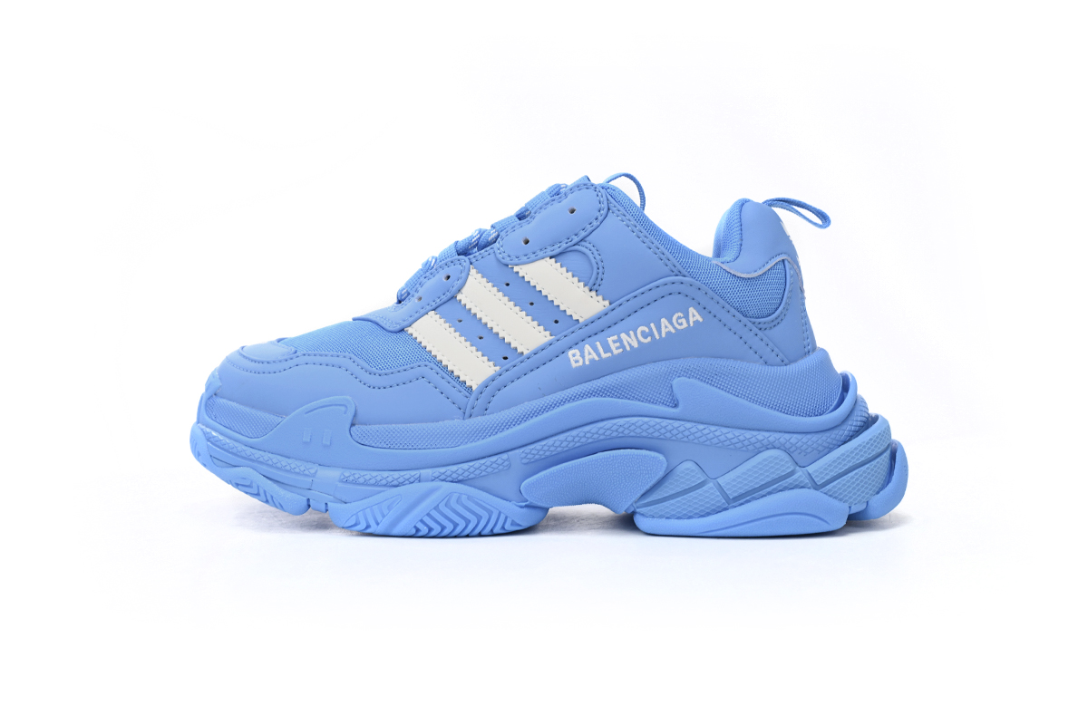 Adidas x Balenciaga Triple S Blue And White Bars
