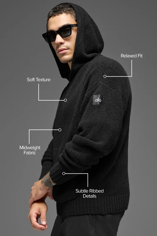 Textured Knit Hoodie