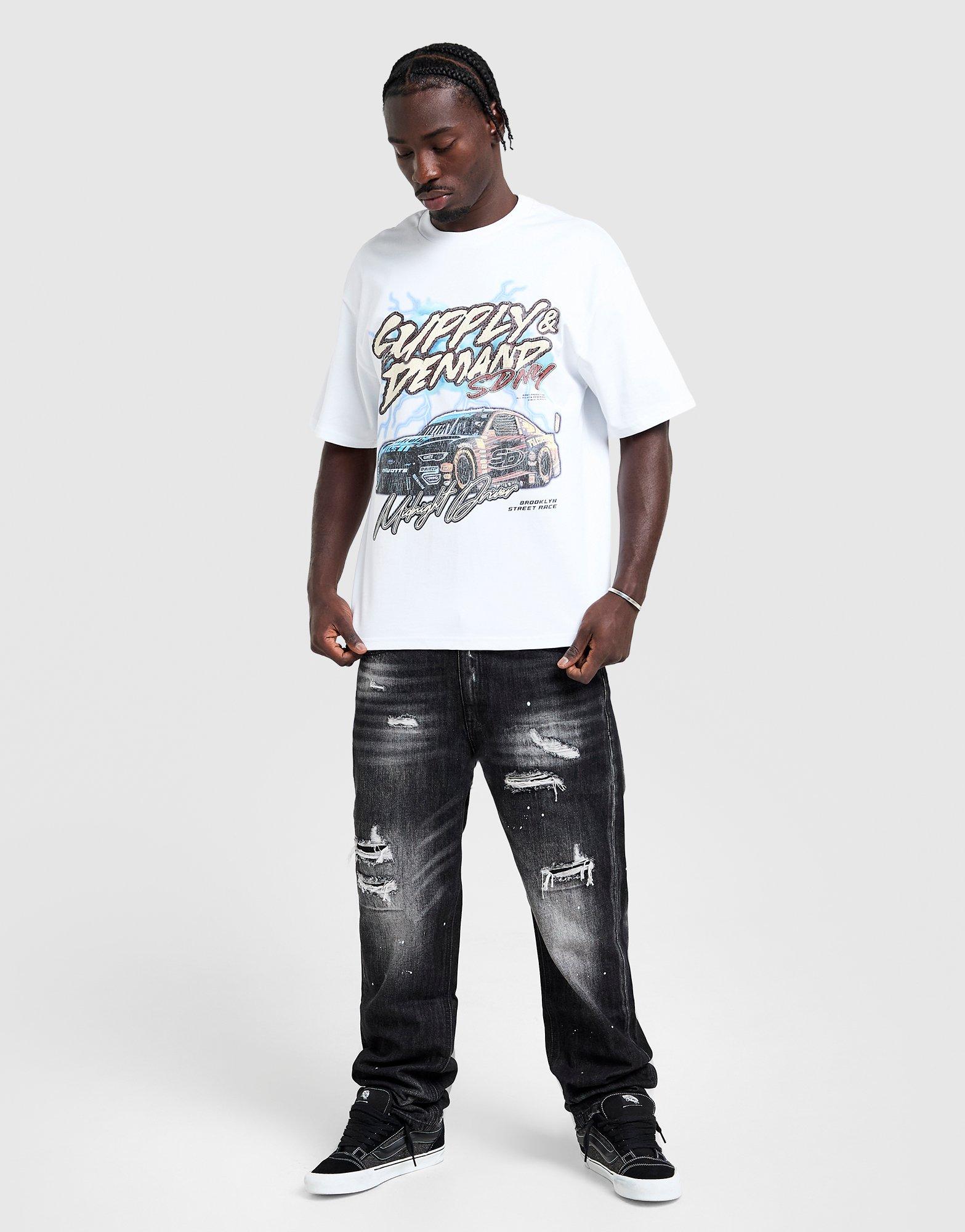 (Supply \u0026 Demand) Supply & Demand Etch Relaxed Ripped Jeans