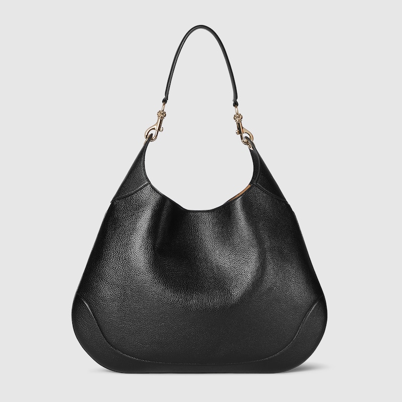 Gucci B large shoulder bag Black soft grainy leather